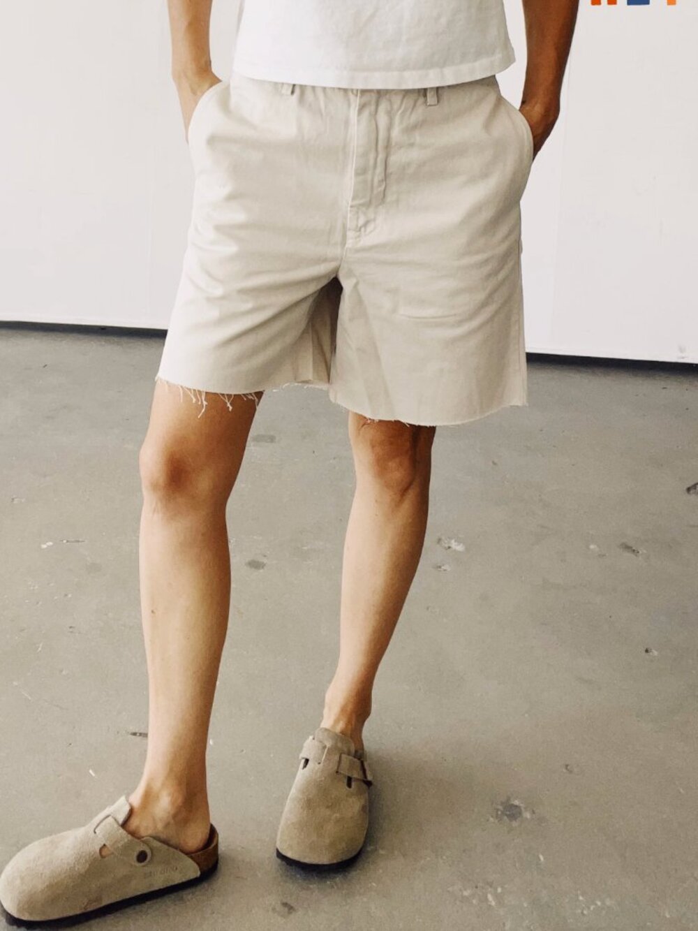 NWT Hey Gang The Buckle Back Trouser Shorts Khaki